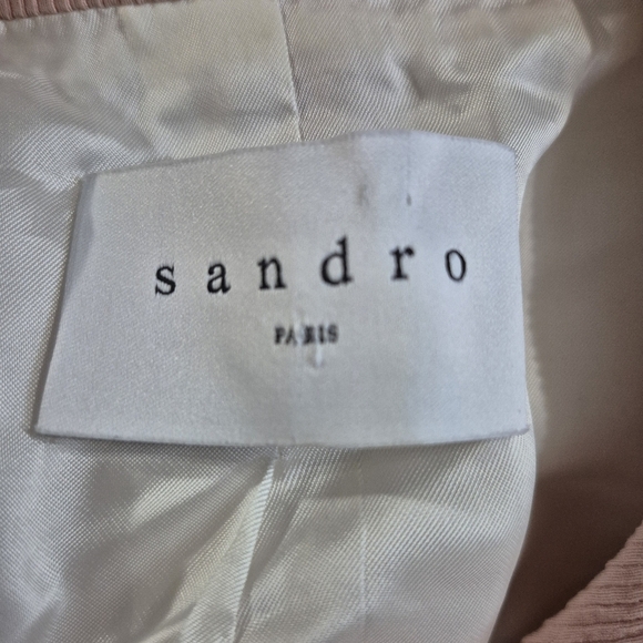 Sandro Paris Coral Pink Textured Snap Button Bolero Jacket Size 36 US 4 - Picture 8 of 13